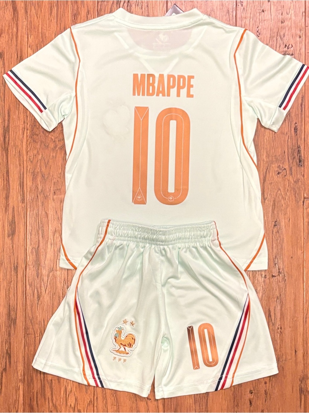 France Mbappe 10 Kids Jersey Kit Toddler & Youth  Light Mint Color NWT